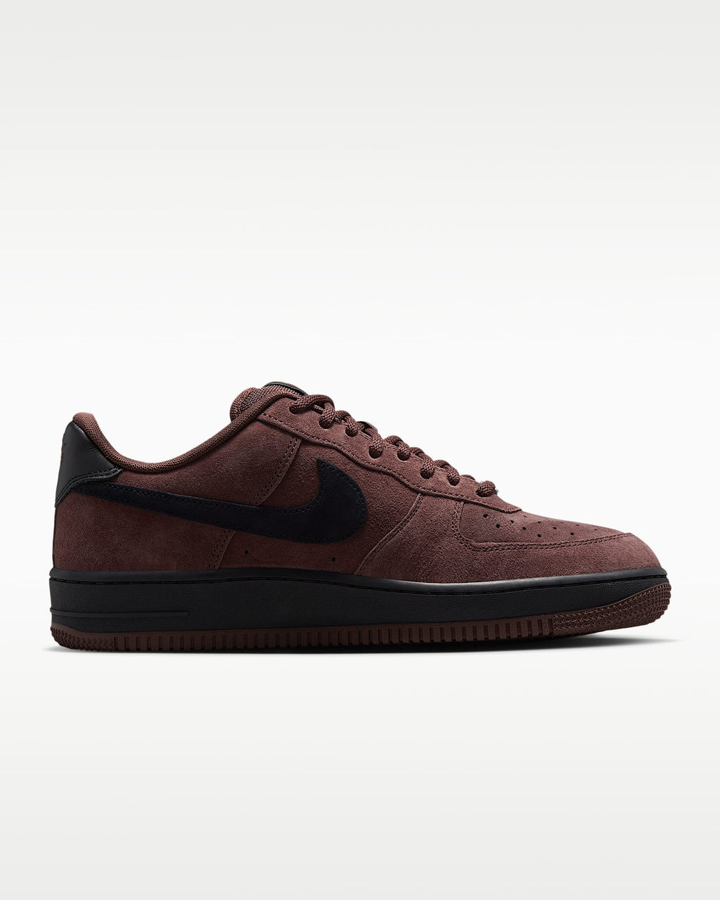 Nike Air Force 1 '07 Burgundy Suede Black Swoosh Sneakers mens low top shoes
