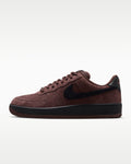 Nike Air Force 1 '07 Burgundy Suede Black Swoosh Sneakers mens low top shoes