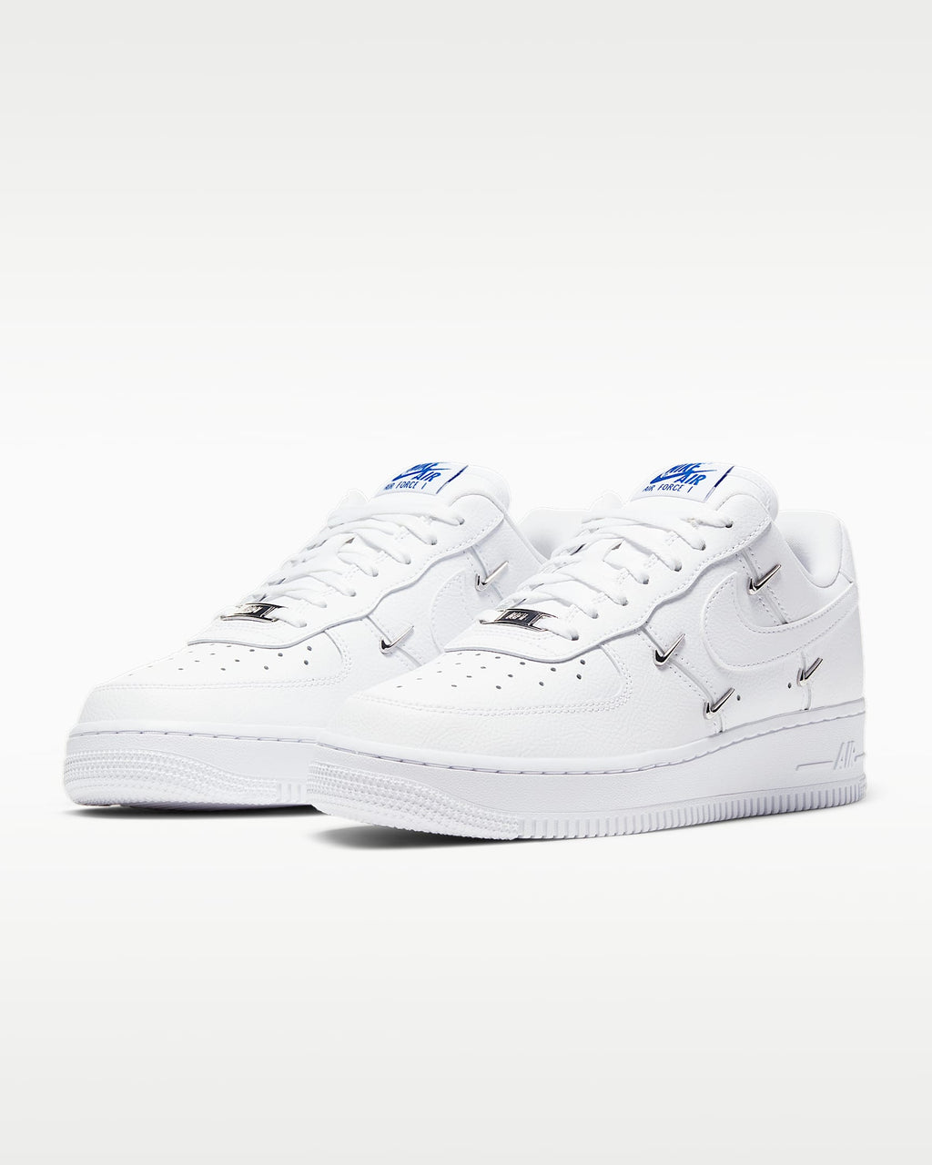 Nike Air Force 1 '07 White Multi-Metal Mini Swoosh Sneakers mens low top shoes
