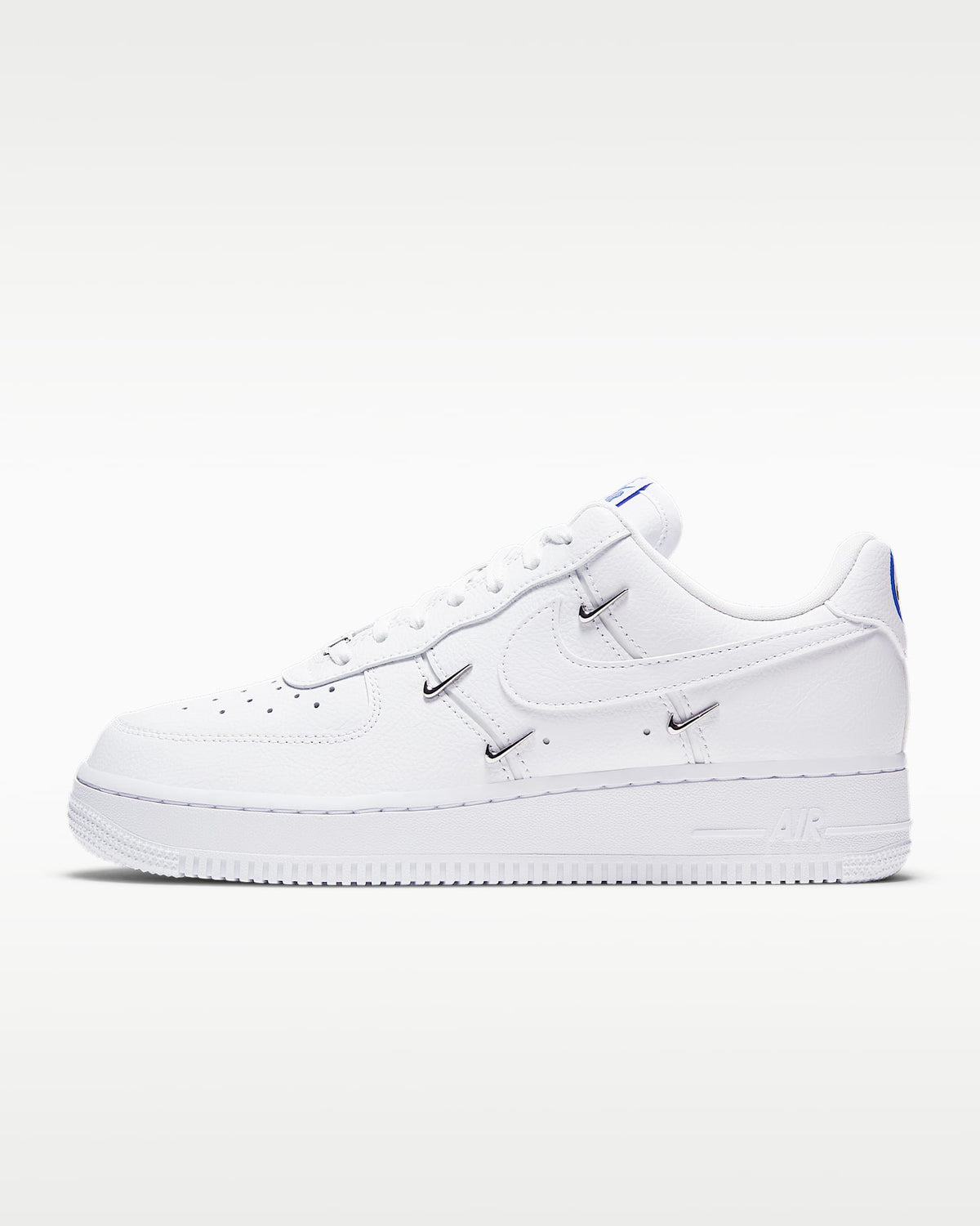 Nike Air Force 1 '07 White Multi-Metal Mini Swoosh Sneakers mens low top shoes