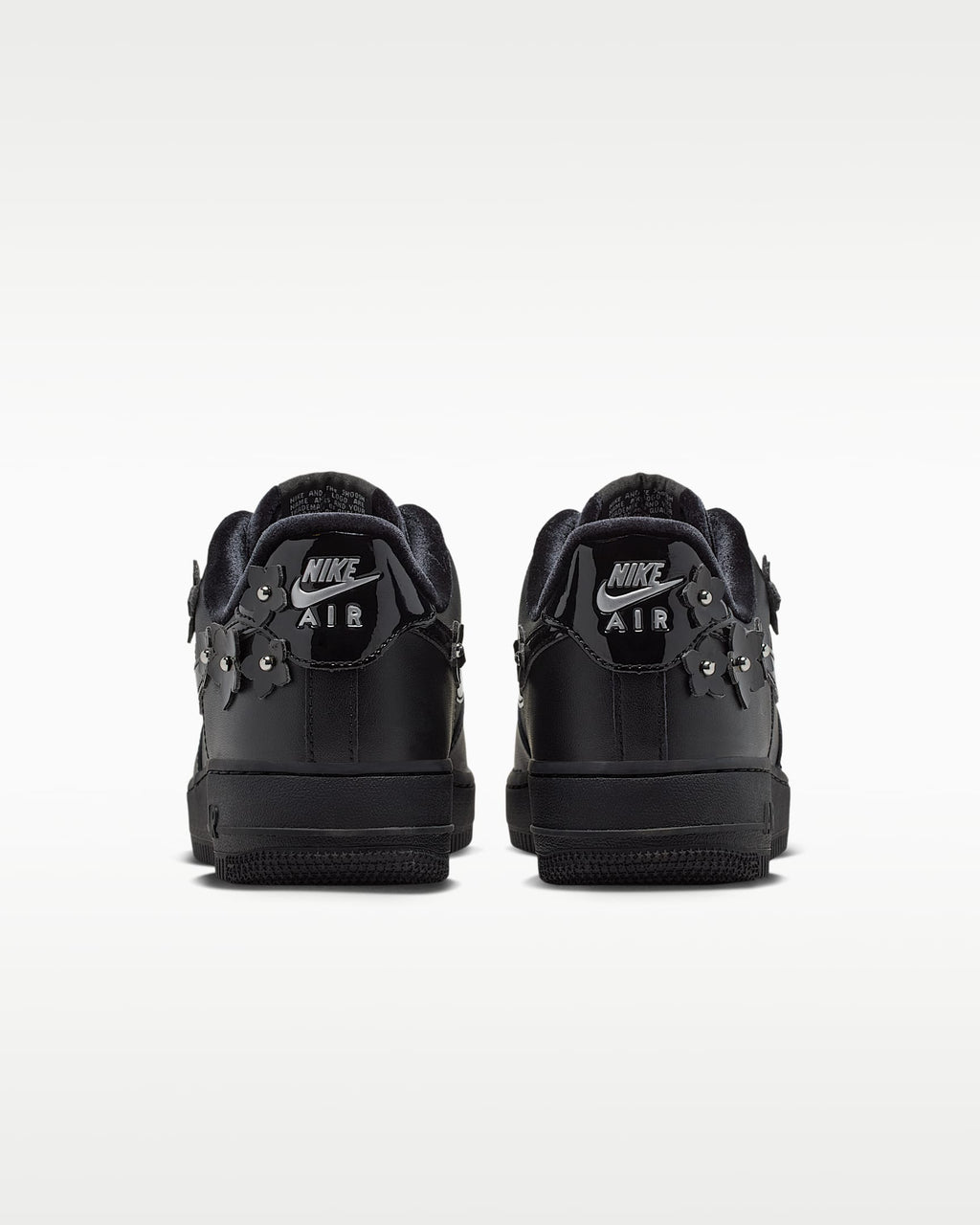 Nike Air Force 1 '07 Black 3D Floral Ornament Sneakers mens low top shoes