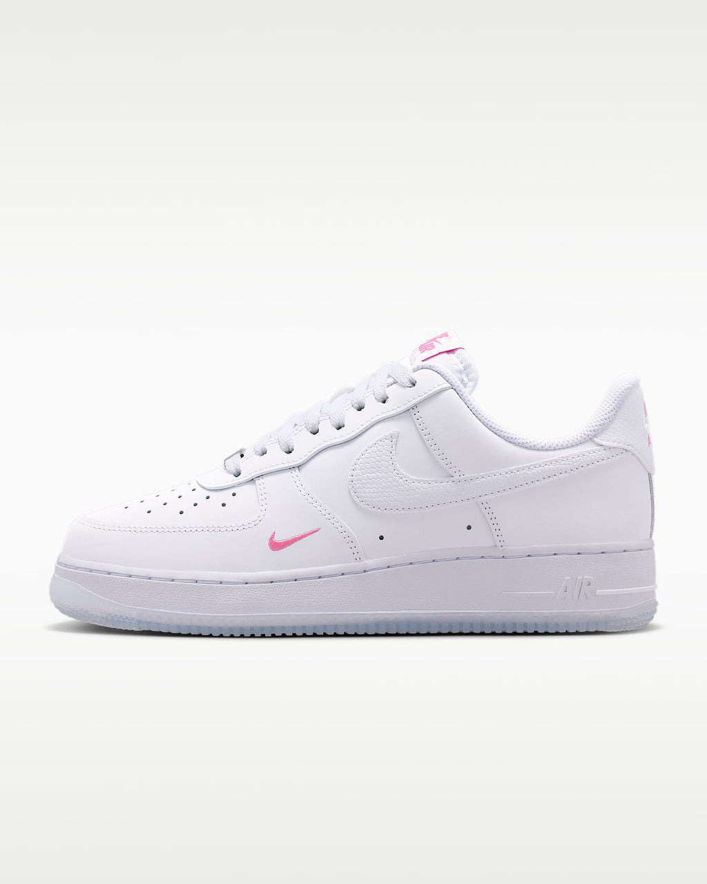 Nike Air Force 1 '07 White Mini Pink Swoosh Sneakers mens low top shoes