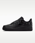Nike Air Force 1 '07 Black 3D Floral Ornament Sneakers mens low top shoes