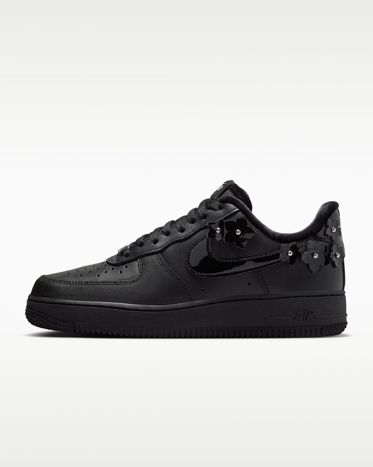 Nike Air Force 1 '07 Black 3D Floral Ornament Sneakers mens low top shoes