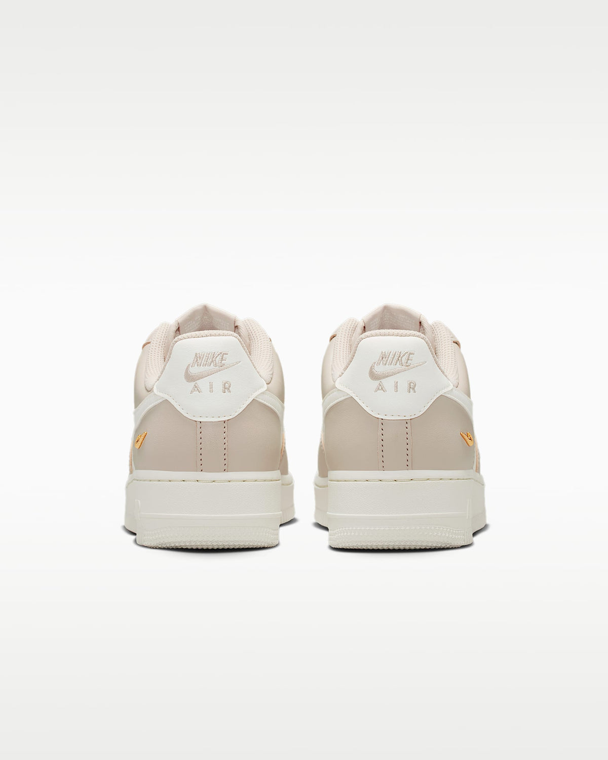 Nike Air Force 1 '07 Beige Cream Mini Gold Swoosh Sneakers mens low top shoes