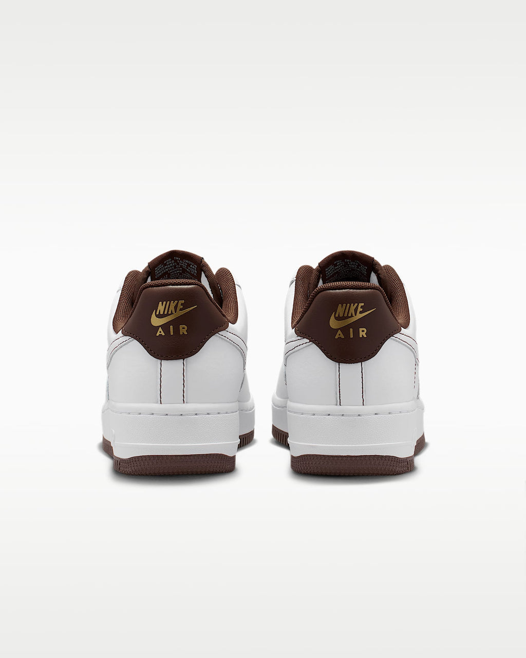 Nike Air Force 1 '07 White Brown Mini Gold Swoosh Sneakers mens low top shoes