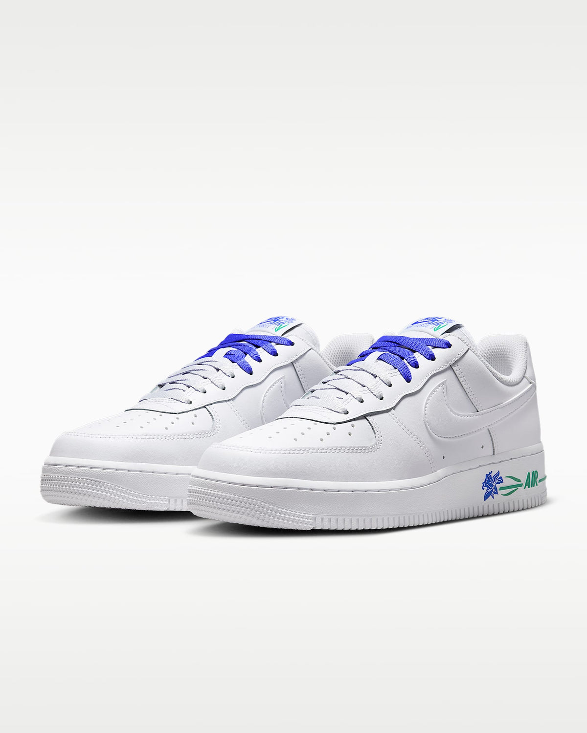 Nike Air Force 1 '07 White Blue Flower Print Sneakers mens low top shoes