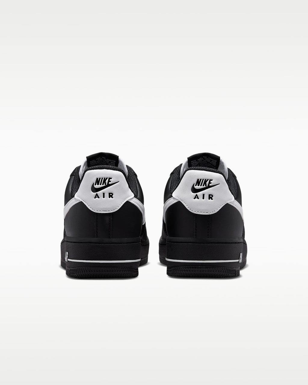 Nike Air Force 1 '07 Black Satin White Swoosh Sneakers mens low top shoes