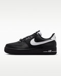Nike Air Force 1 '07 Black Satin White Swoosh Sneakers mens low top shoes