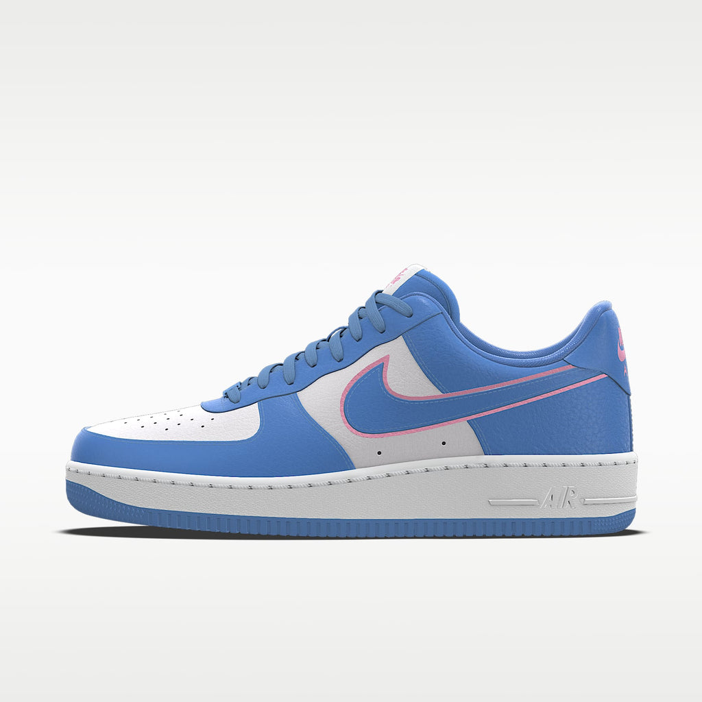 Nike Air Force 1 '07 Light Blue White Pink Outline Color-Block Sneakers mens low top shoes