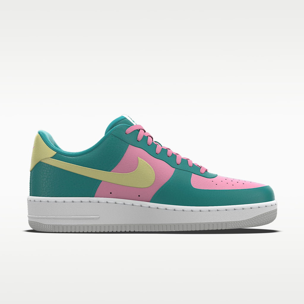 Nike Air Force 1 '07 Teal Pink Pale Yellow Multi-Color Block Sneakers mens low top shoes