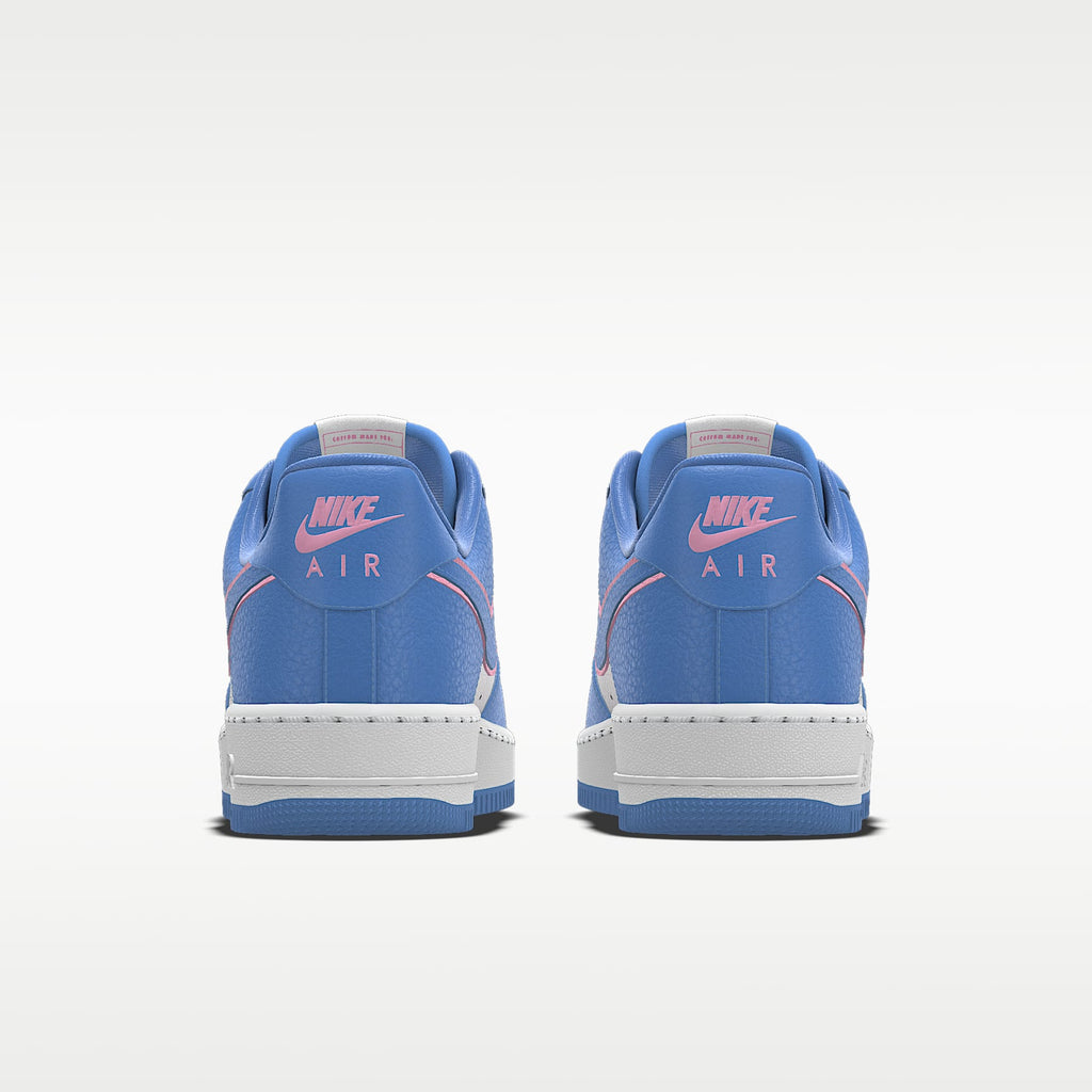 Nike Air Force 1 '07 Light Blue White Pink Outline Color-Block Sneakers mens low top shoes