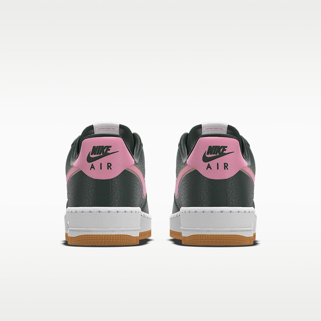 Nike Air Force 1 '07 Dark Green Pink Swoosh Gum Outsole Sneakers mens low top shoes