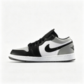 nike mens low top shoes Air Jordan 1 Low 'Black & Light Grey' – White Leather Low-Top Sneakers
