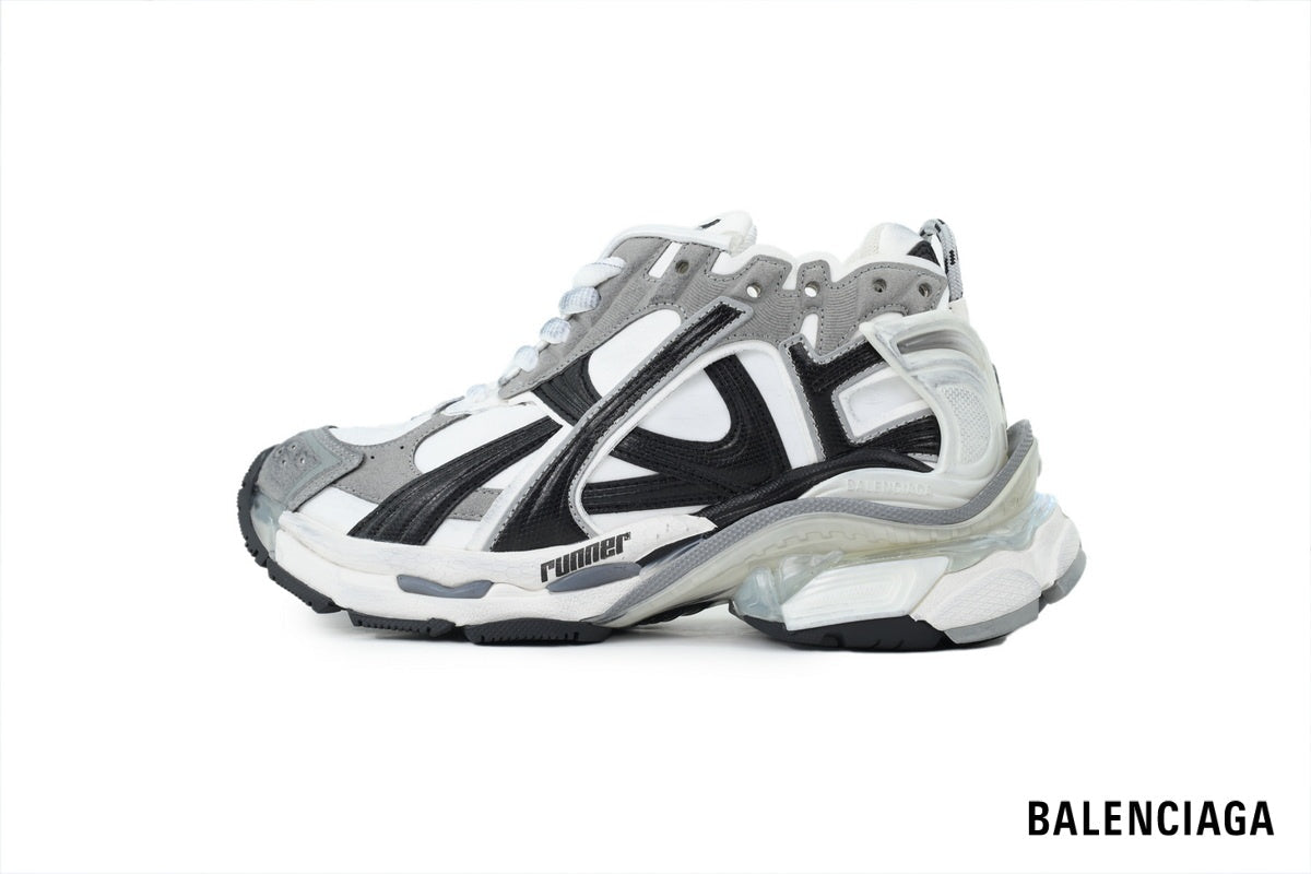 Balenciaga Runner men's shoes  women sneakers – White, Black & Grey