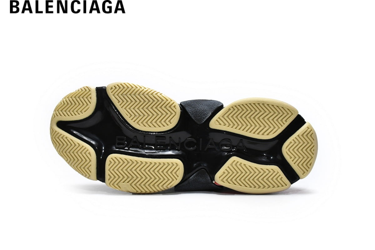 Balenciaga Triple S men's shoes  women sneakers- White, Pink & Blue