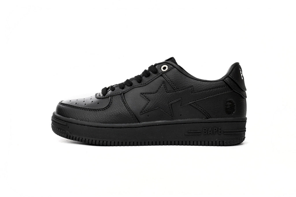 A BATHING APE BAPE STA All Black Sneakers | Women's & Men's Skate-Inspired Low-Top Shoes
