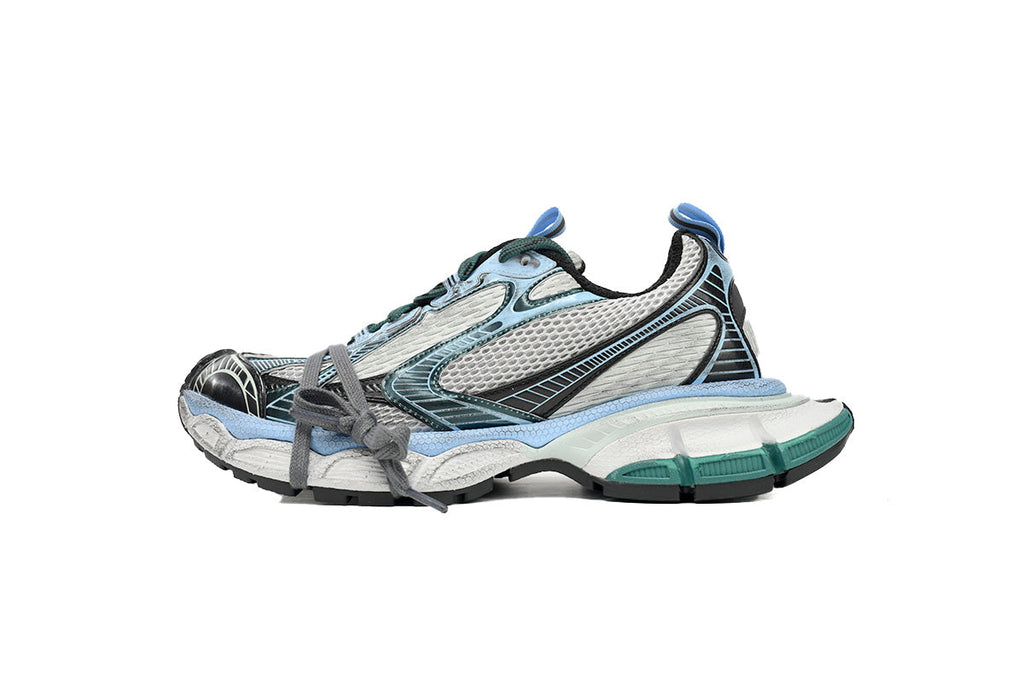 Balenciaga 3XL men's shoes Track Sneaker – Low-Top Chunky Sole balenciaga runners Grey-blue