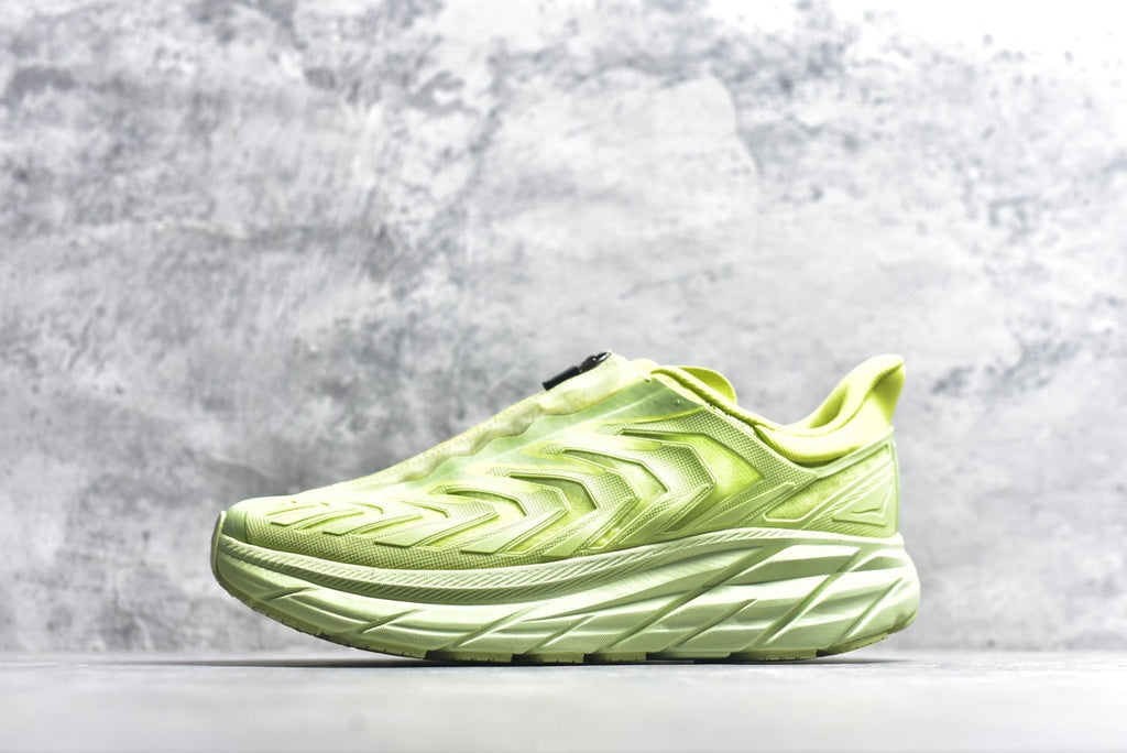 HOKA Clifton Women's Men's Shoes | Lime Green Mesh Running Sneakers