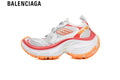 Balenciaga Cargo men's shoes  women sneakers— White Mesh, Red & Orange Synthetic Overlays