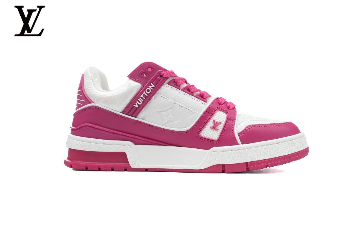 Louis Vuitton Trainer  shoes for man  women Sneaker – Fuchsia & White