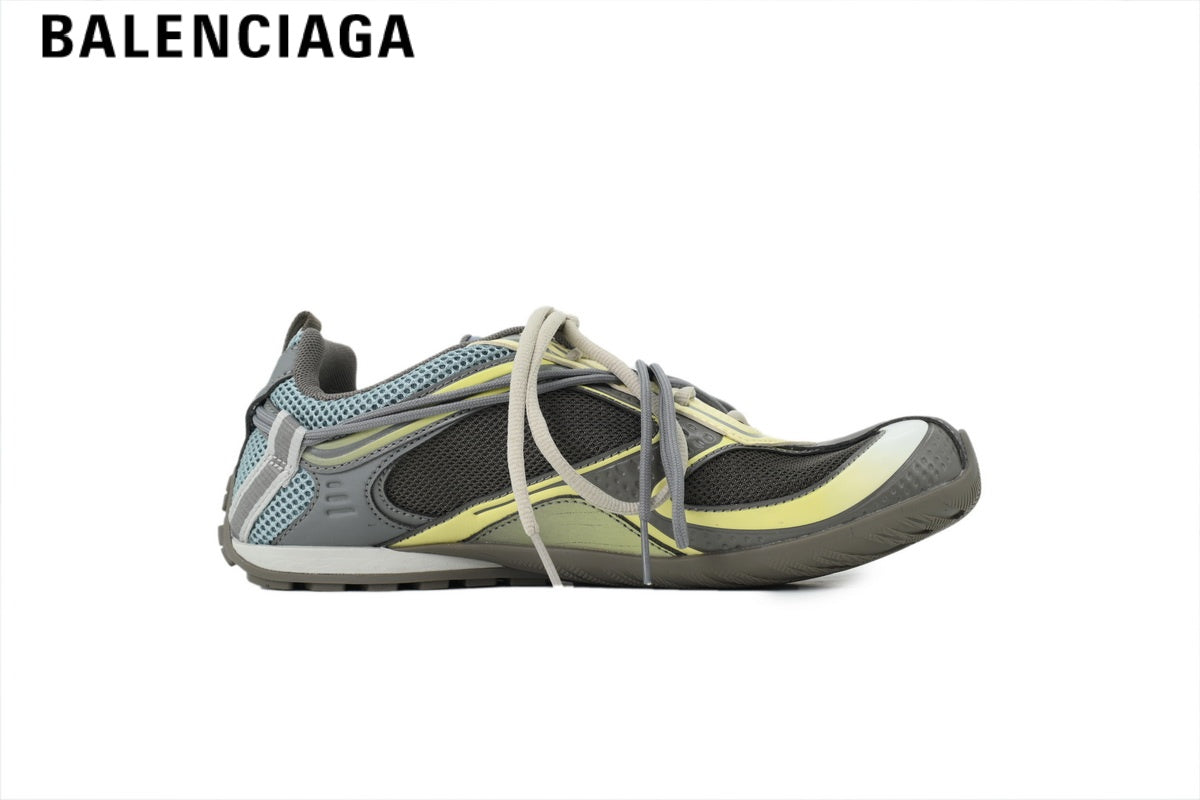 Balenciaga Skate men's shoes  women sneakers— Grey, Blue & Yellow