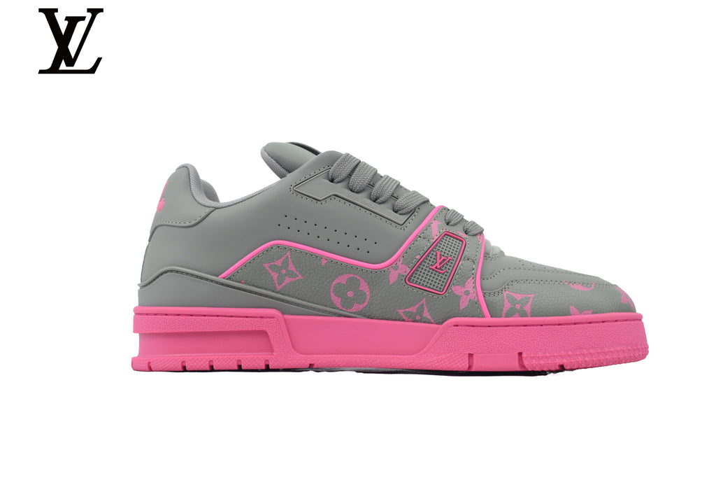 Louis Vuitton Trainer  shoes for man  women Sneaker – Grey Pink Monogram