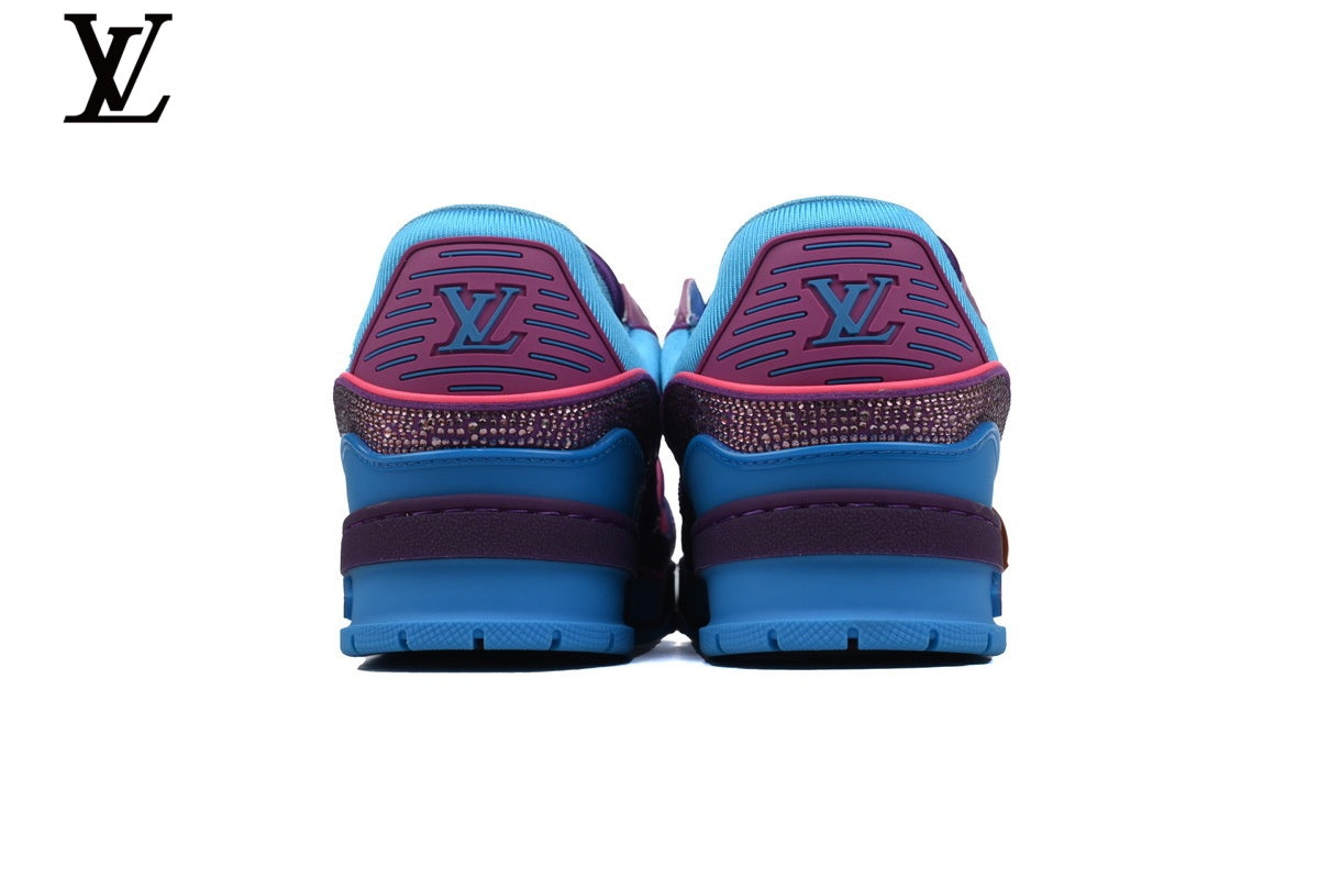 Louis Vuitton LV shoes for man  women Trainer Sneaker – Multi Color Rhinestone