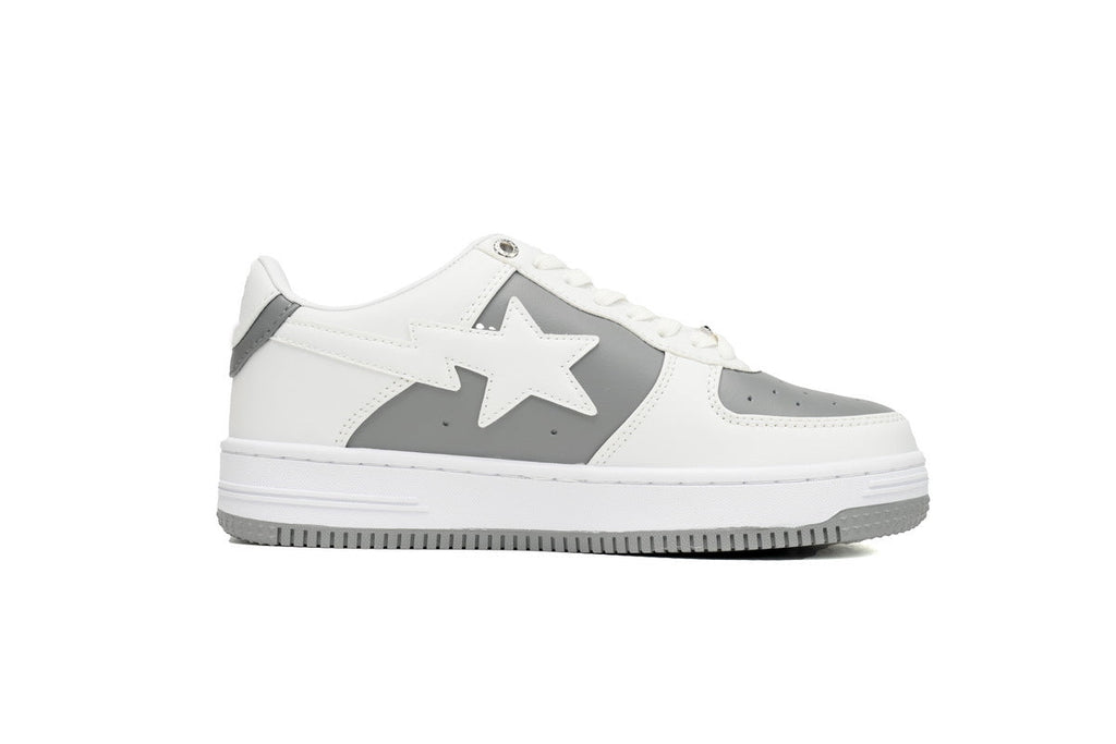 A BATHING APE BAPE STA White & Grey White-Star Sneakers | Women's & Men's Skate-Inspired Shoes
