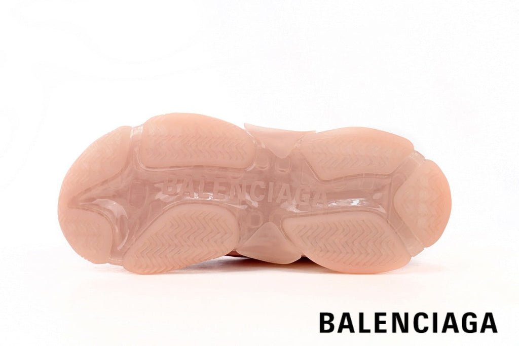 Balenciaga Triple S men's shoes  women sneakers – Pink & Clear Sole