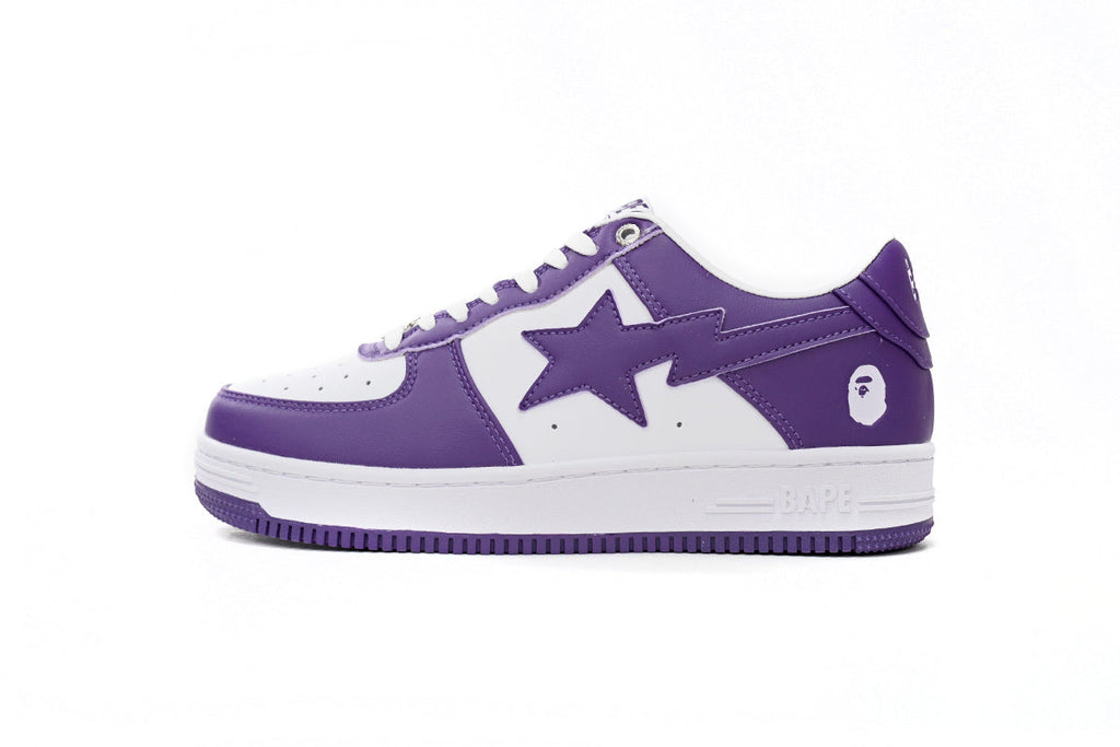 A BATHING APE BAPE STA Purple & White Sneakers | Women's & Men's Skate-Inspired Shoes