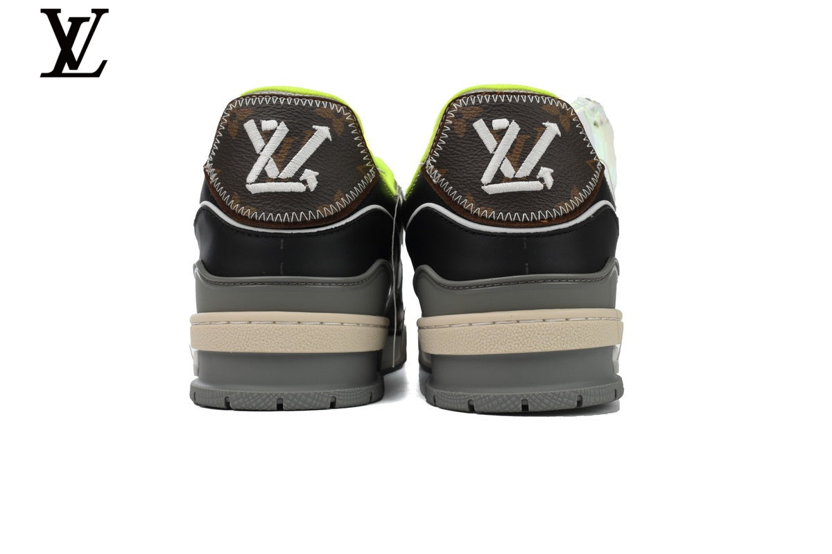 Louis Vuitton LV shoes for man  women Trainer Sneaker – Black & Grey Multi