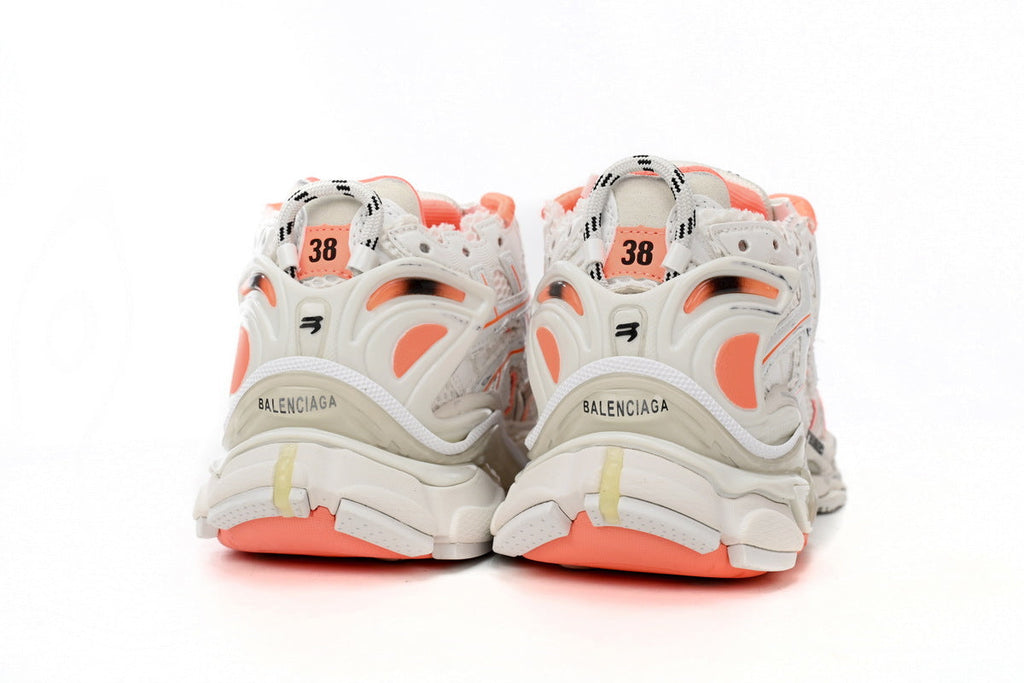 Balenciaga men's shoes Track Runner Sneaker – Distressed Low-Top balenciaga runners White-orange