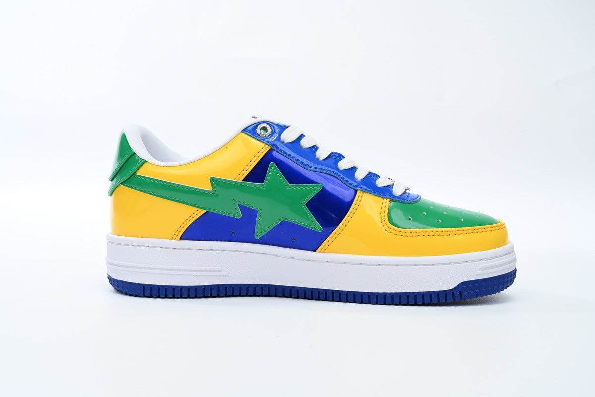 A BATHING APE BAPE STA Yellow, Blue & Green Sneakers | Women's & Men's Skate-Inspired Shoes