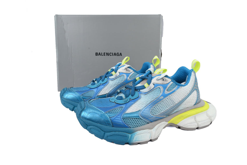 Balenciaga  men's shoes Track 3XL Sneaker – Low-Top Chunky Sole runners Blue-to-yellow gradient