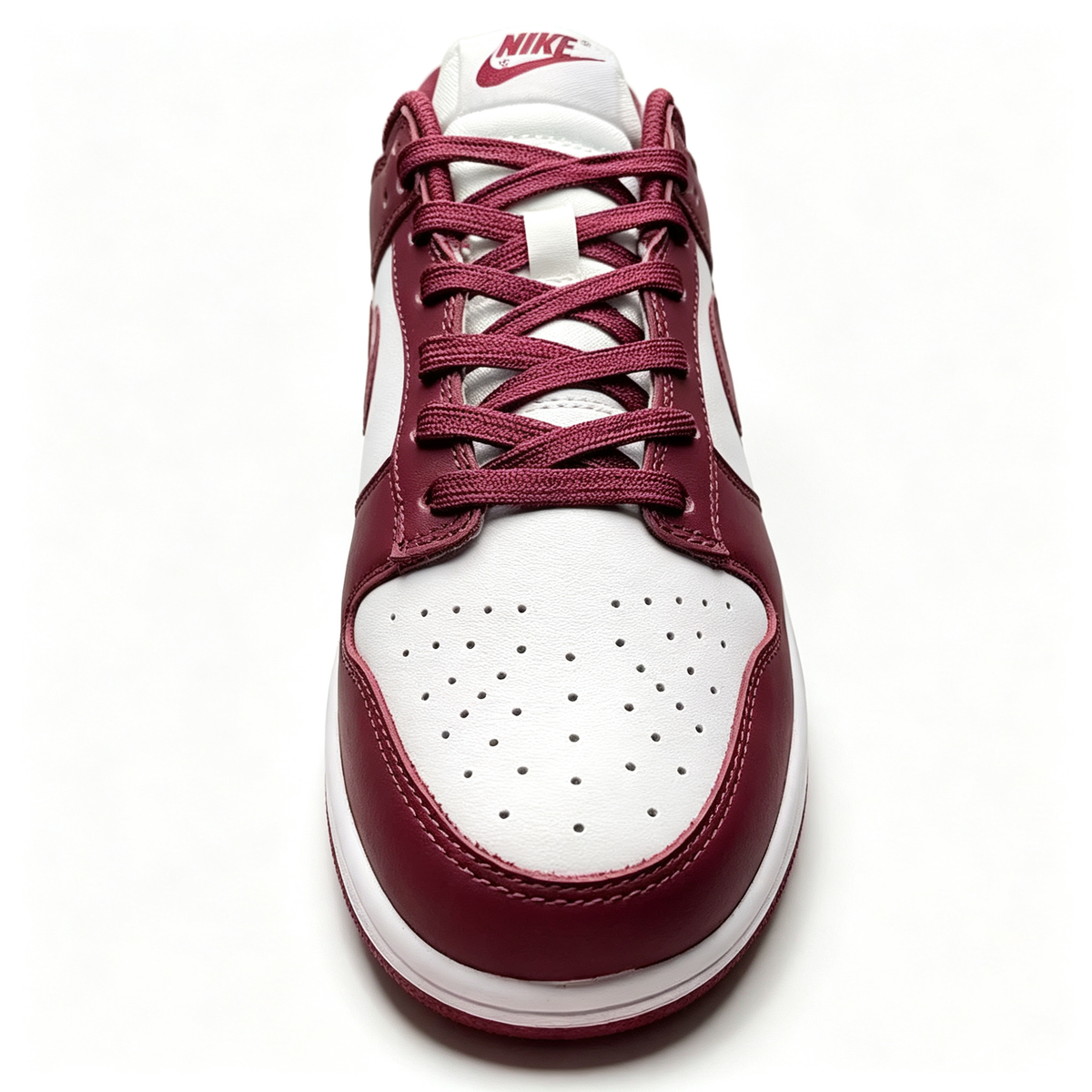 Nike Dunk Low 'White / Burgundy' — Premium Leather Sneakers