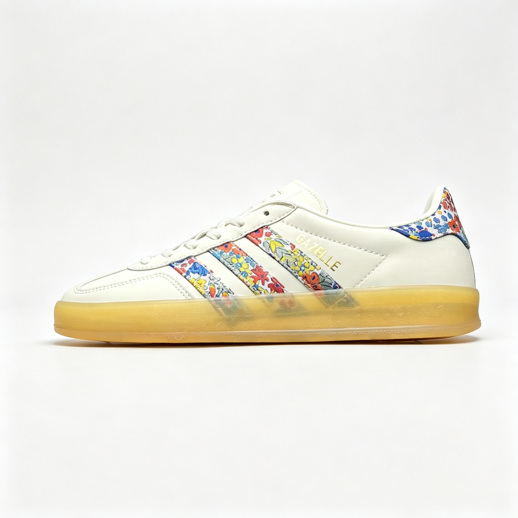 adidas samba  women's shoes  men's samba sneakers adidas samba Off-White Floral Print / Gum