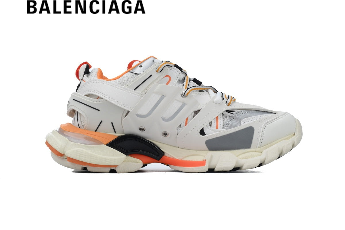 Balenciaga Track men's shoes  women sneakers in White and Orange
