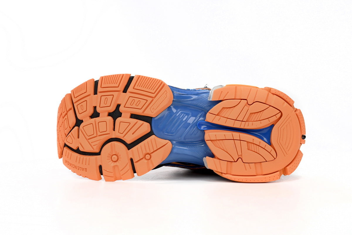 Balenciaga men's shoes Track Runner Sneaker – Distressed Low-Top balenciaga runners Deep Blue-Orange