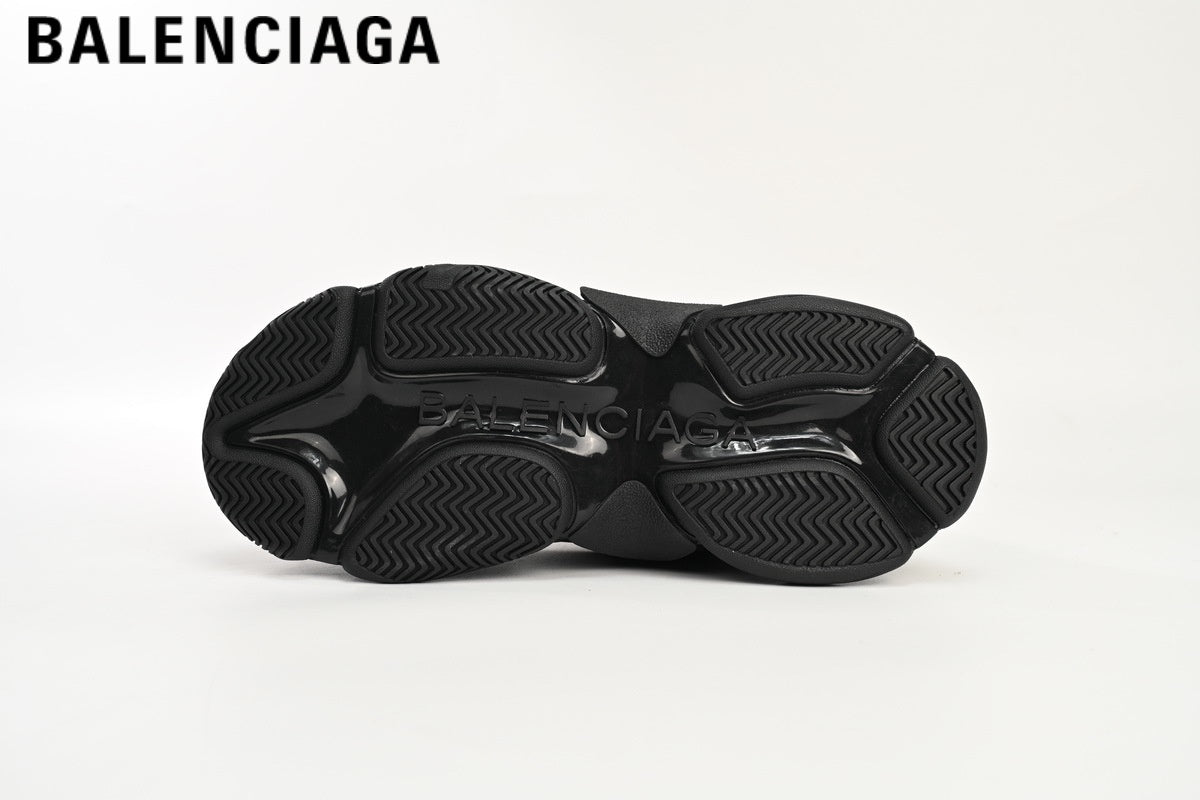 Balenciaga Triple S men's shoes  women sneakers — Black Multicolor Logo