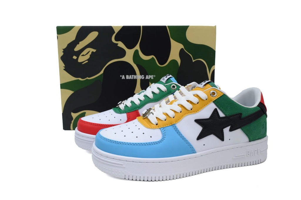 A BATHING APE BAPE STA Multicolor Mismatched Sneakers | Women's & Men's Skate-Inspired Shoes