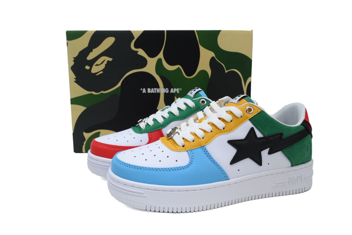 A BATHING APE BAPE STA Multicolor Mismatched Sneakers | Women's & Men's Skate-Inspired Shoes