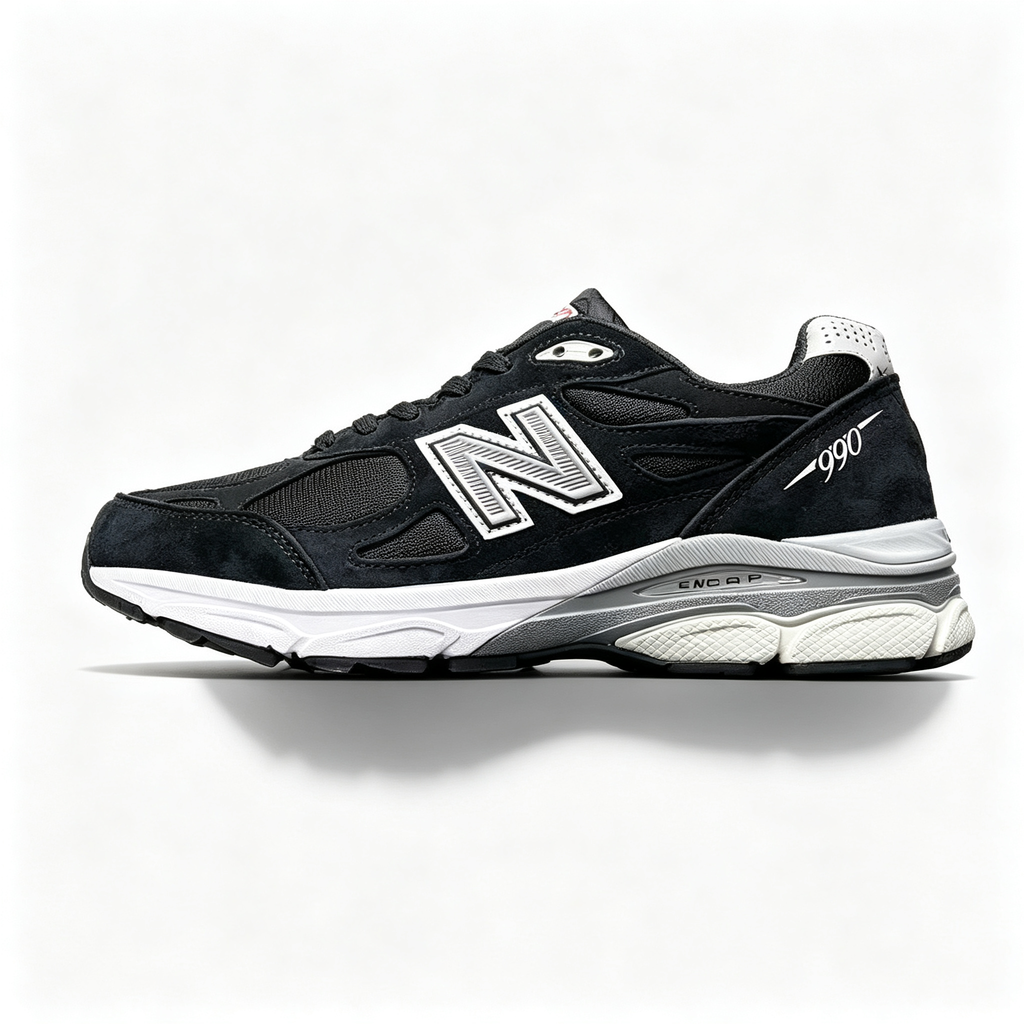 New Balance 990v3 Black White Made in USA Women's & Men's Retro Sneakers