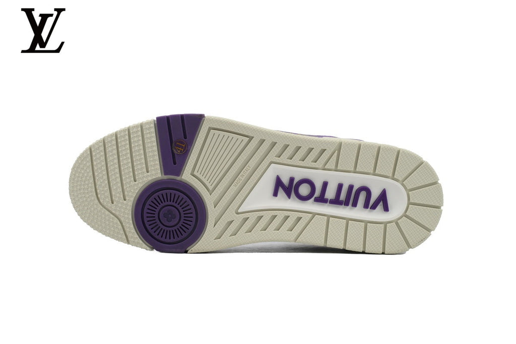 Louis Vuitton Trainer  shoes for man  women Sneaker – Purple Damier Mesh