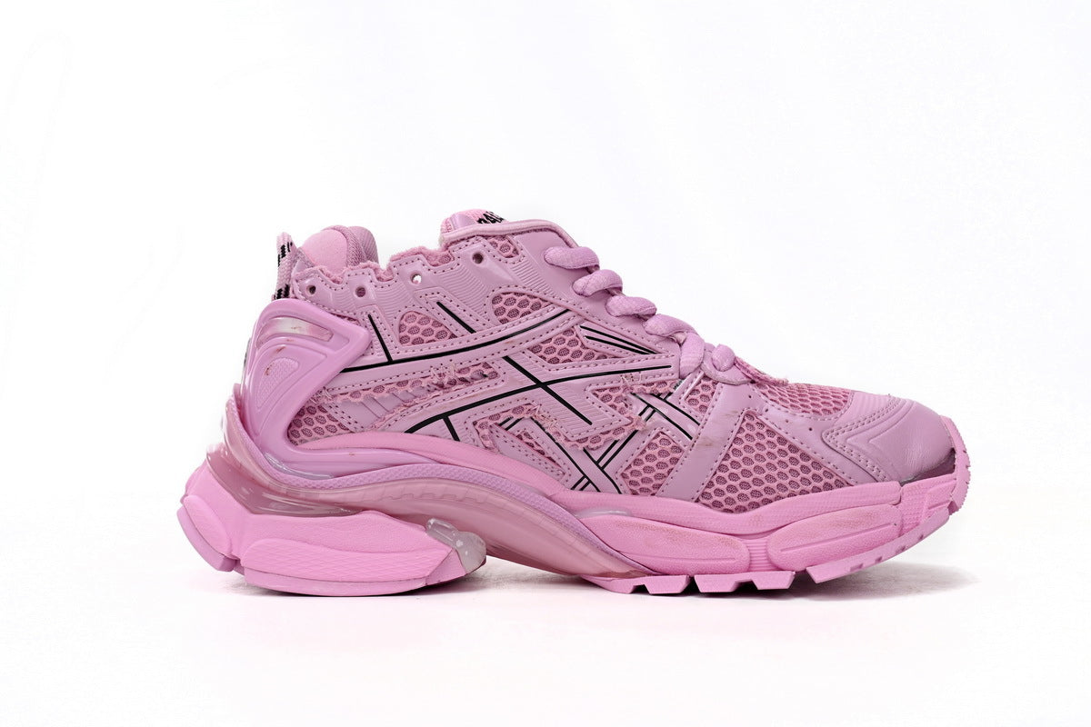 Balenciaga  men's shoes Track  Runner Sneaker – Distressed Low-Top balenciaga runners pink