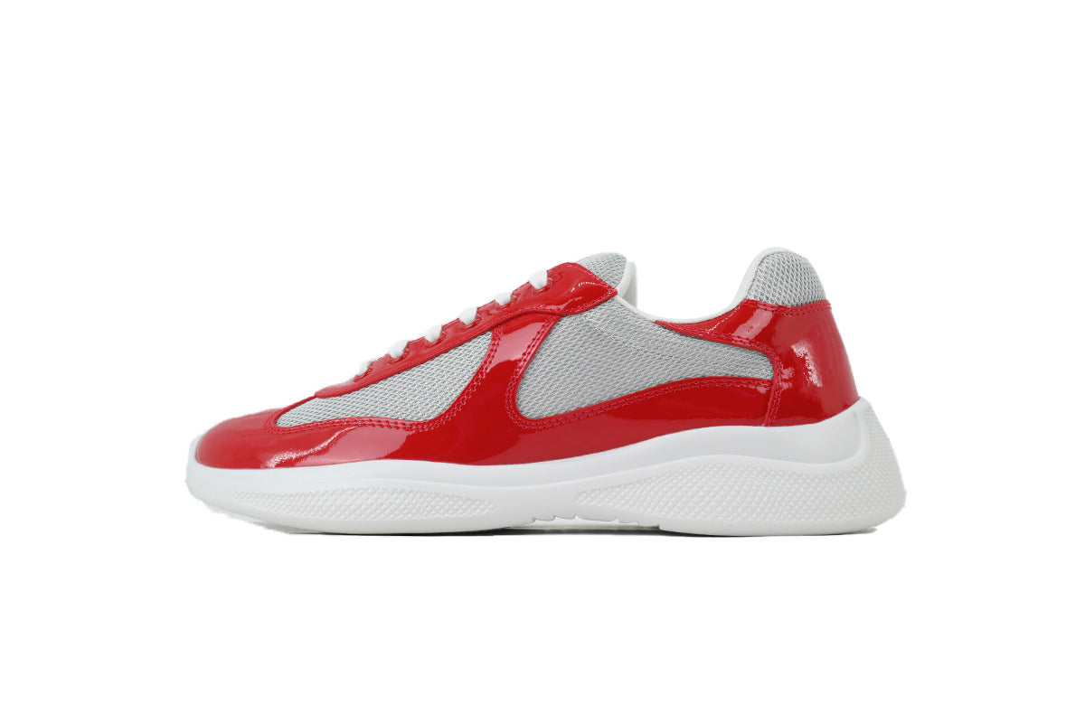 Prada America's Cup Sneakers  slip ons womens  prada designer mens shoes  Greyish-red