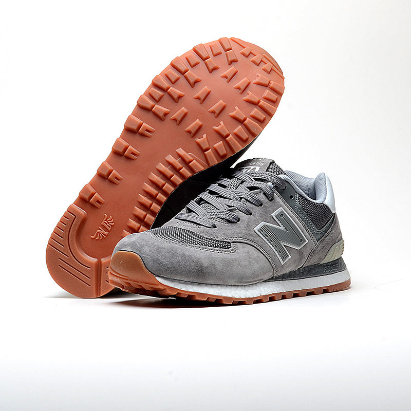 New Balance 574 Women's & Men's Grey Retro Gum Sole Sneakers