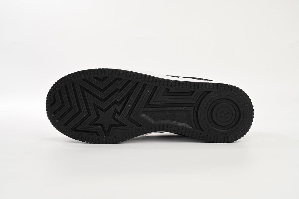 A BATHING APE BAPE STA Black & White Snakeskin-Pattern Sneakers | Women's & Men's Skate-Inspired Shoes