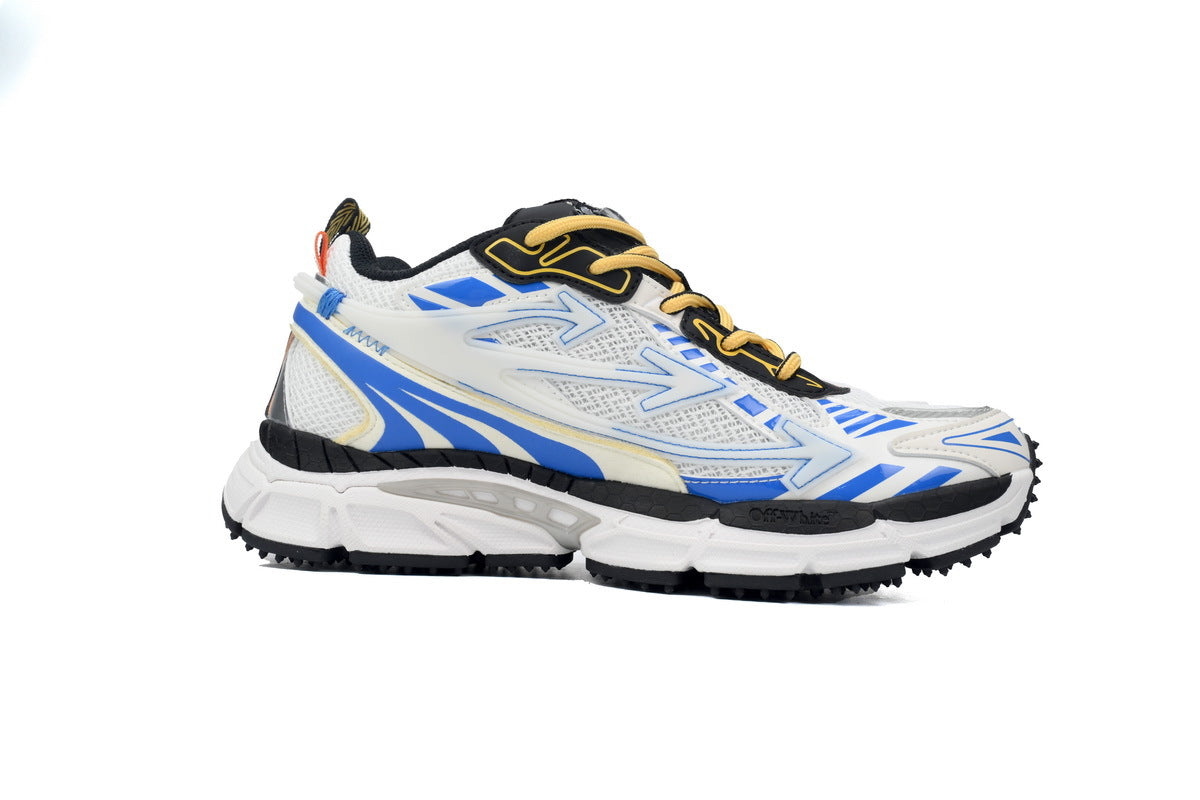 Off-White Be Right Back Women's Men's Shoes | White & Blue Mesh Retro Sneakers