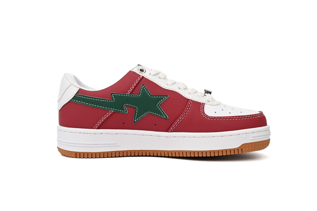 A BATHING APE BAPE STA Red & Forest Green Sneakers | Women's & Men's Skate-Inspired Shoes